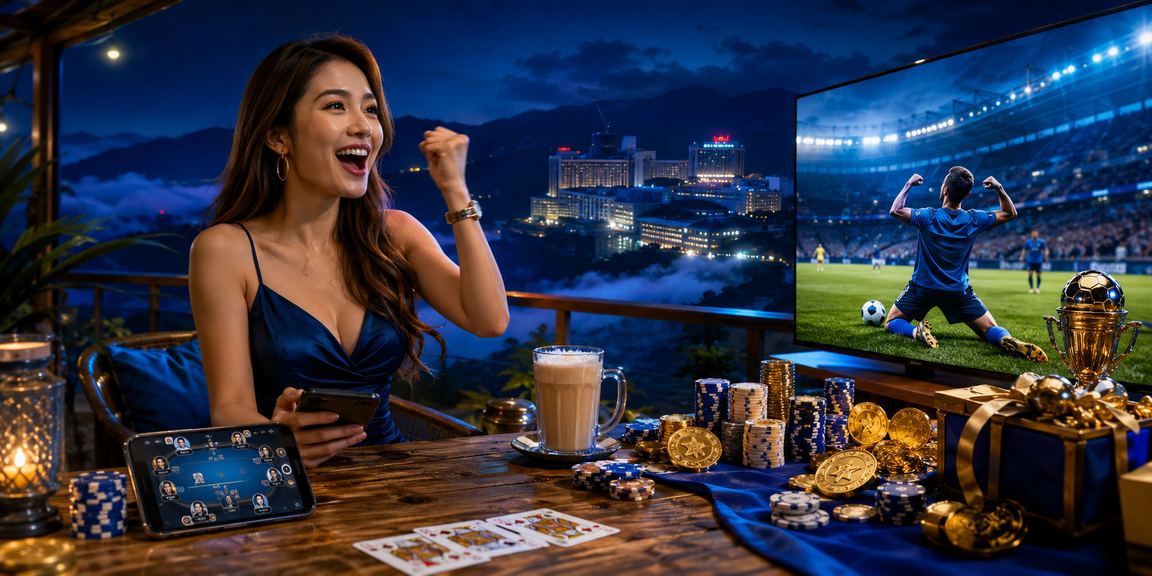 Permainan poker bergaya Malaysia di kawasan Genting Highlands yang mewah